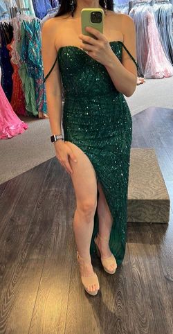 Style -1 Jovani Green Size 0 Prom Side slit Dress on Queenly