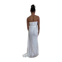 Style -1 generic White Size 10 Backless Sheer Prom Straight Dress on Queenly