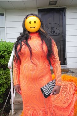 Style -1 Orange Size 16 Mermaid Dress on Queenly