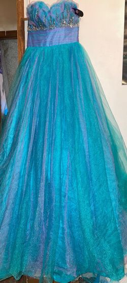 Style -1 Blue Size 12 Ball gown on Queenly