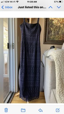 Style -1 Rimini Blue Size 8 Floor Length Navy Straight Dress on Queenly