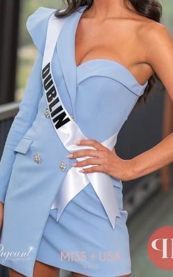 Lavish Alice Blue Size 4 Blazer Long Sleeve Interview Straight Dress on Queenly