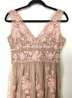Style -1 BHLDN Pink Size 4 Black Tie Floral Straight Dress on Queenly
