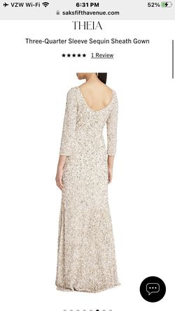 Style -1 Theia Nude Size 8 Floor Length Straight Dress on Queenly