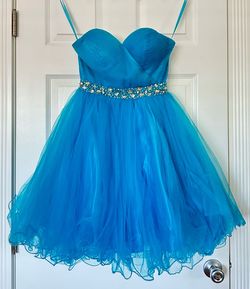 Style -1 May Queen Couture U.S.A. Blue Size 4 Summer Pageant Cocktail Dress on Queenly