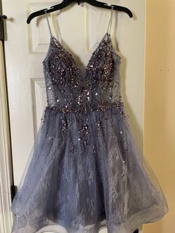 Jovani Purple Size 4 Interview Homecoming Summer Mini Cocktail Dress on Queenly