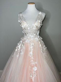 Style -1 Jovani Light Pink Size 4 Floor Length Sheer Prom Ball gown on Queenly