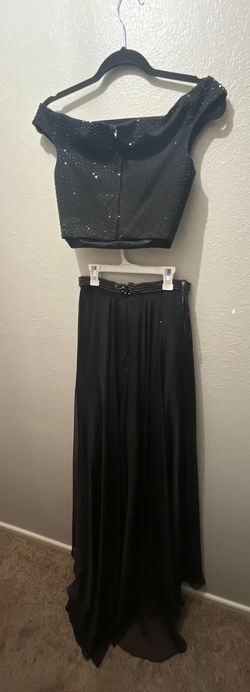 Style -1 Sherri Hill Black Tie Size 6 Jewelled Appearance Floor Length Straight Dress on Queenly