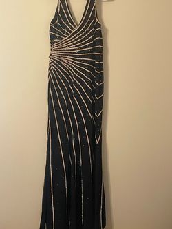 Style -1 Ellie Wilde Black Size 14 Jewelled Jersey Side slit Dress on Queenly