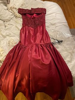 Style -1 Tiffany Designs Red Size 10 Floor Length Military Prom Jewelled Mermaid Dress on Queenly