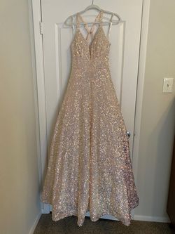 Style -1 Tiffany Designs Pink Size 6 Sequined Ball gown on Queenly