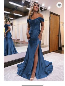 Style -1 Blue Size 2 Side slit Dress on Queenly