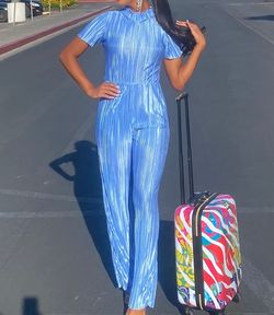 Style -1 Blue Size 4 Jumpsuit Dress on Queenly