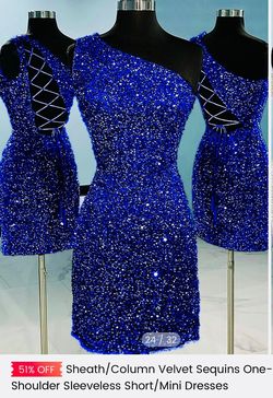 Style -1 Promgirl Blue Size 2 Mini Homecoming Cocktail Dress on Queenly