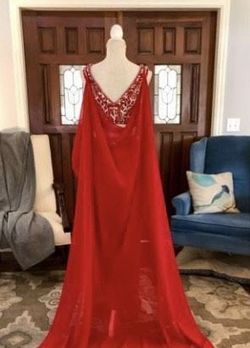 Style -1 Blush Red Size 4 Custom Floor Length Jumpsuit Dress on Queenly
