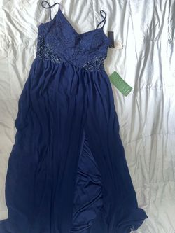 Style -1 Blue Size 16 Straight Dress on Queenly