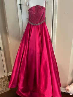 Jovani Pink Size 6 Pageant Custom Jewelled Silk Ball gown on Queenly