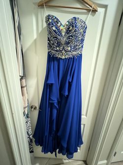 Alyce Paris Blue Size 2 Floor Length Ball gown on Queenly