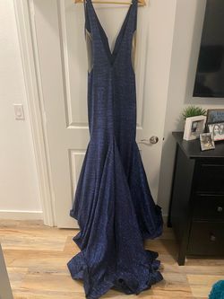 Jovani Blue Size 10 Military Mermaid Dress on Queenly