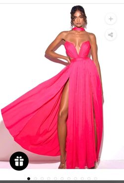 Style -1 Miss Circle Pink Size 00 Barbiecore Side slit Dress on Queenly