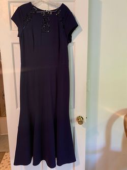 Style -1 Alexe Blue Size 16 Navy Cap Sleeve Mermaid Dress on Queenly