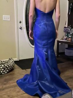 MoriLee Blue Size 2 Mori Lee Floor Length Mermaid Dress on Queenly