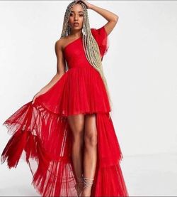 Style -1 Red Size 4 Side slit Dress on Queenly