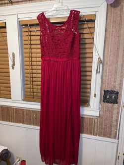 Style -1 David's Bridal Red Size 14 Plus Size Burgundy Straight Dress on Queenly