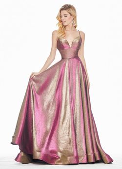 Style 1513 Ashley Lauren Pink Size 4 Ombre Rose Gold Spaghetti Strap A-line Dress on Queenly