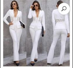 White Size 0 Jumpsuit Dress on Queenly