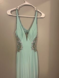 Style -1 Vienna Blue Size 0 Jewelled Pageant Teal Mermaid Dress on Queenly