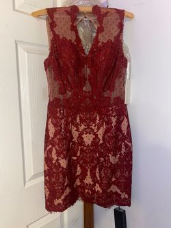 Style JVN31404A Jovani Red Size 6 50 Off Burgundy Homecoming Prom Cocktail Dress on Queenly