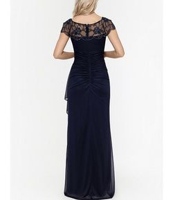 Xscape by Dillards Blue Size 4 Cap Sleeve Embroidery Tulle Ball gown on Queenly