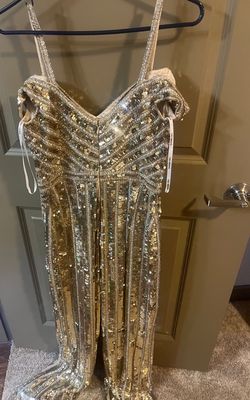Style -1 Gold Size 8 Jumpsuit Dress on Queenly