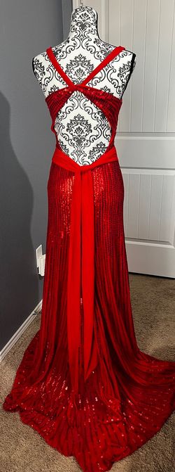 Style -1 Jovani Red Size 2 Ball Backless Prom A-line Dress on Queenly