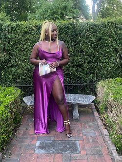 Purple Size 12 Side slit Dress on Queenly
