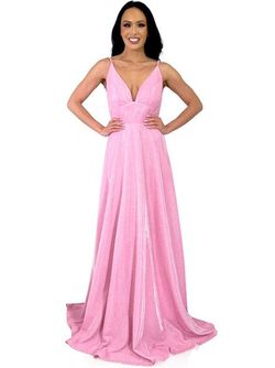 Style 8291 Marc Defang Pink Size 6 V Neck Tall Height Floor Length Straight Dress on Queenly