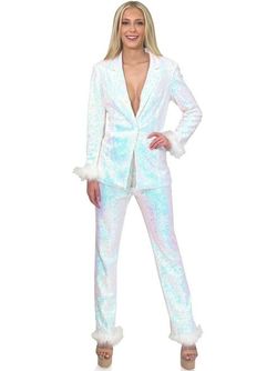 Style 8233 Marc Defang White Size 4 Floor Length Two Piece Fun Fashion Jumpsuit Dress on Queenly