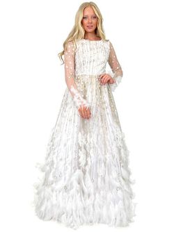 Style 8272 Marc Defang Pink Size 10 Floor Length Sleeves Feather Tall Height Ball gown on Queenly