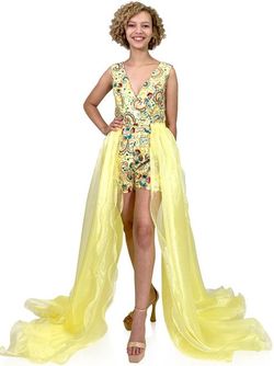Style 8231 Marc Defang Yellow Size 0 Interview Tall Height Jumpsuit Dress on Queenly