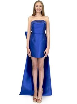 Style 8236 Marc Defang Blue Size 6 8236 Cocktail Dress on Queenly