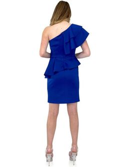 Style 8268 Marc Defang Blue Size 6 8268 Interview Cocktail Dress on Queenly