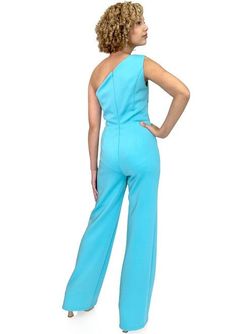 Style 8162 Marc Defang Blue Size 8 Pageant Jersey 8162 Jumpsuit Dress on Queenly