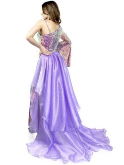 Style 8004 Marc Defang Purple Size 0 Floor Length Overskirt Lavender Fun Fashion Jumpsuit Dress on Queenly