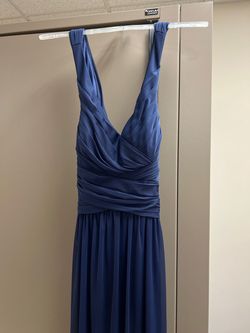 David's Bridal Blue Size 12 Wedding Guest A-line Dress on Queenly
