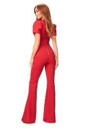 Ashley Lauren Red Size 10 Floor Length Jumpsuit Dress on Queenly