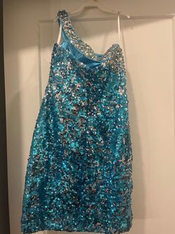 Tony Bowls Blue Size 6 Midi Homecoming Cocktail Dress on Queenly