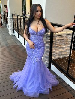 Ellie Wilde Purple Size 10 Floor Length Mermaid Dress on Queenly