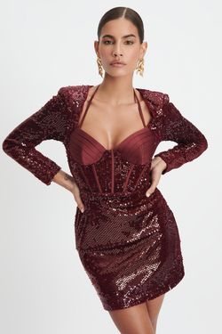 Style AVA Lavish Alice Red Size 6 Mini Sequined Cocktail Dress on Queenly