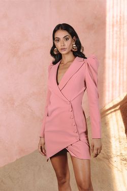 Style GRACIE Lavish Alice Pink Size 0 Tall Height Blazer Cocktail Dress on Queenly